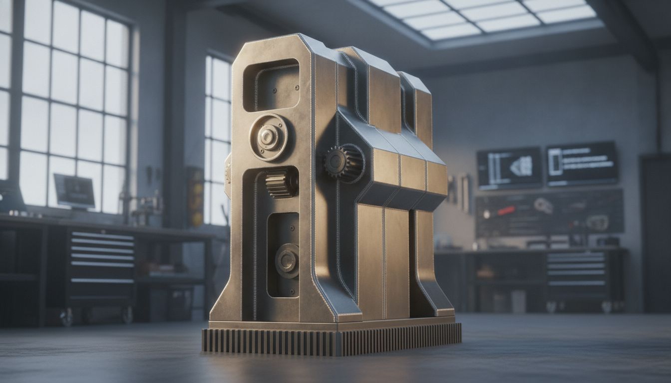 Machine industrielle en inox parfaitement finie dans un atelier